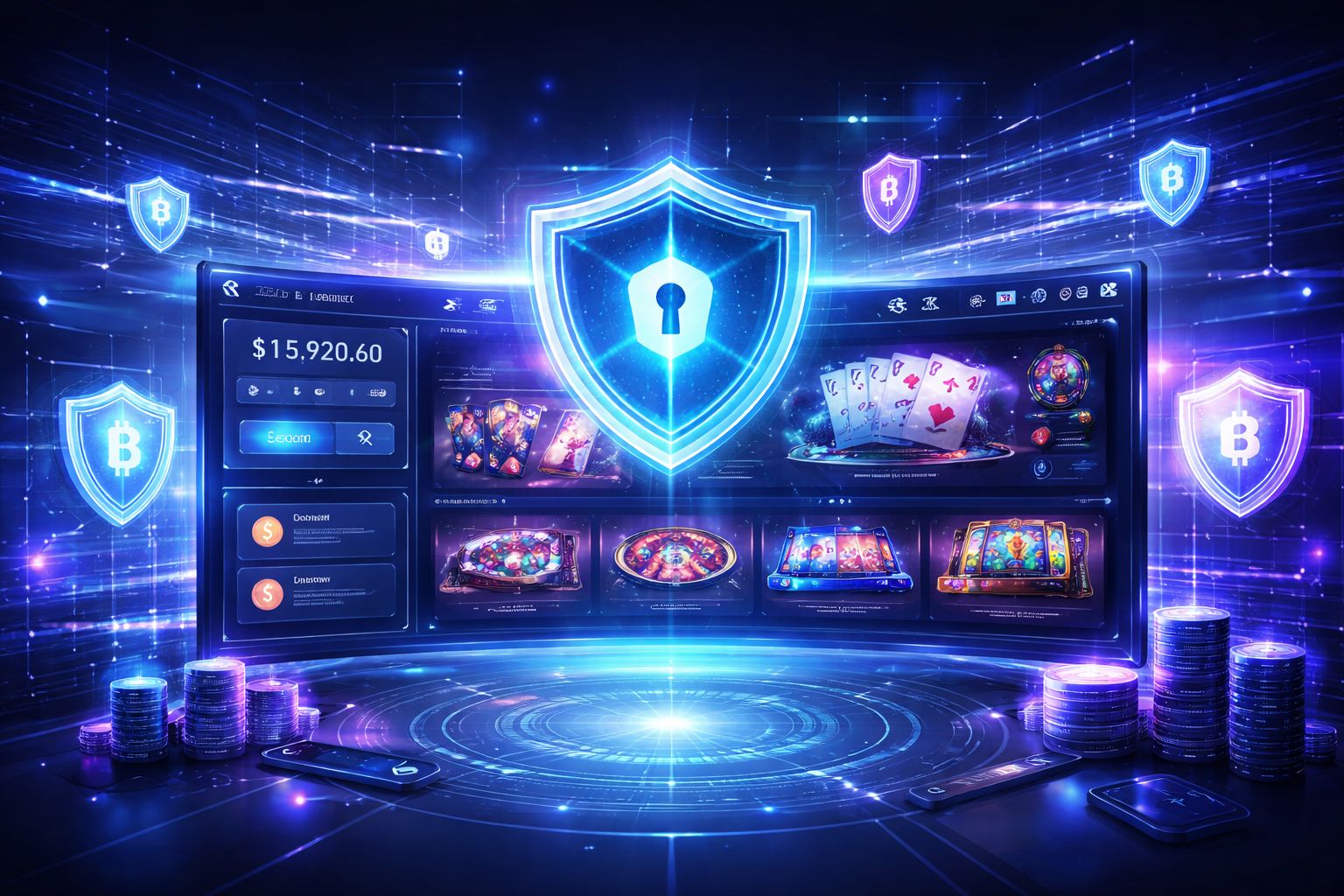 Secure ACE444 account dashboard concept with gaming controls, wallet tools and protected user access