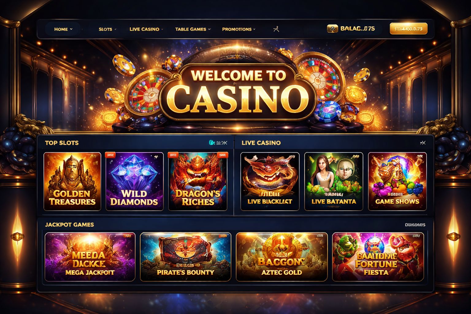 Premium ACE444 online casino environment with elegant live tables, bright reels, and secure gaming mood