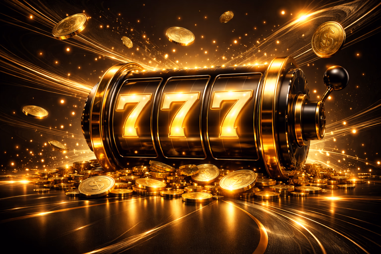 Luxury slot reels with gold accents, sparkling coin effects, and a premium ACE444 gaming presentation
